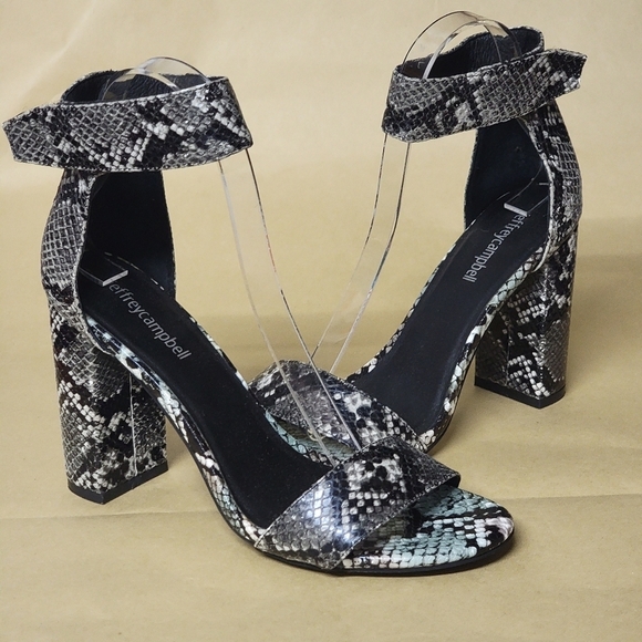 Jeffrey Campbell Lindsay Sandals Snake Print - Picture 4 of 8